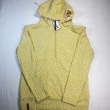 Ampersand Avenue Any Moment Now Womens Floral Fleece Pullover Hoodie XL Yellow