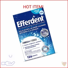 Efferdent Deep Clean, Retainer Cleaning Tablets, Denture Cleanser Tablets for De