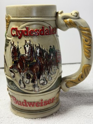  VINTAGE Budweiser Clydesdales 6.5'' Brazil Stein Anheuser Busch Beer Mug - mint