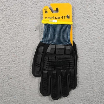 Carhartt C-Grip Hybrid Gloves Mens Large L Black Knit Rubber Grip Stretch NWT