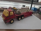 Vintage Red Tonka Fire Truck With Ladder  Pressed Steel Metal 1970's Mini