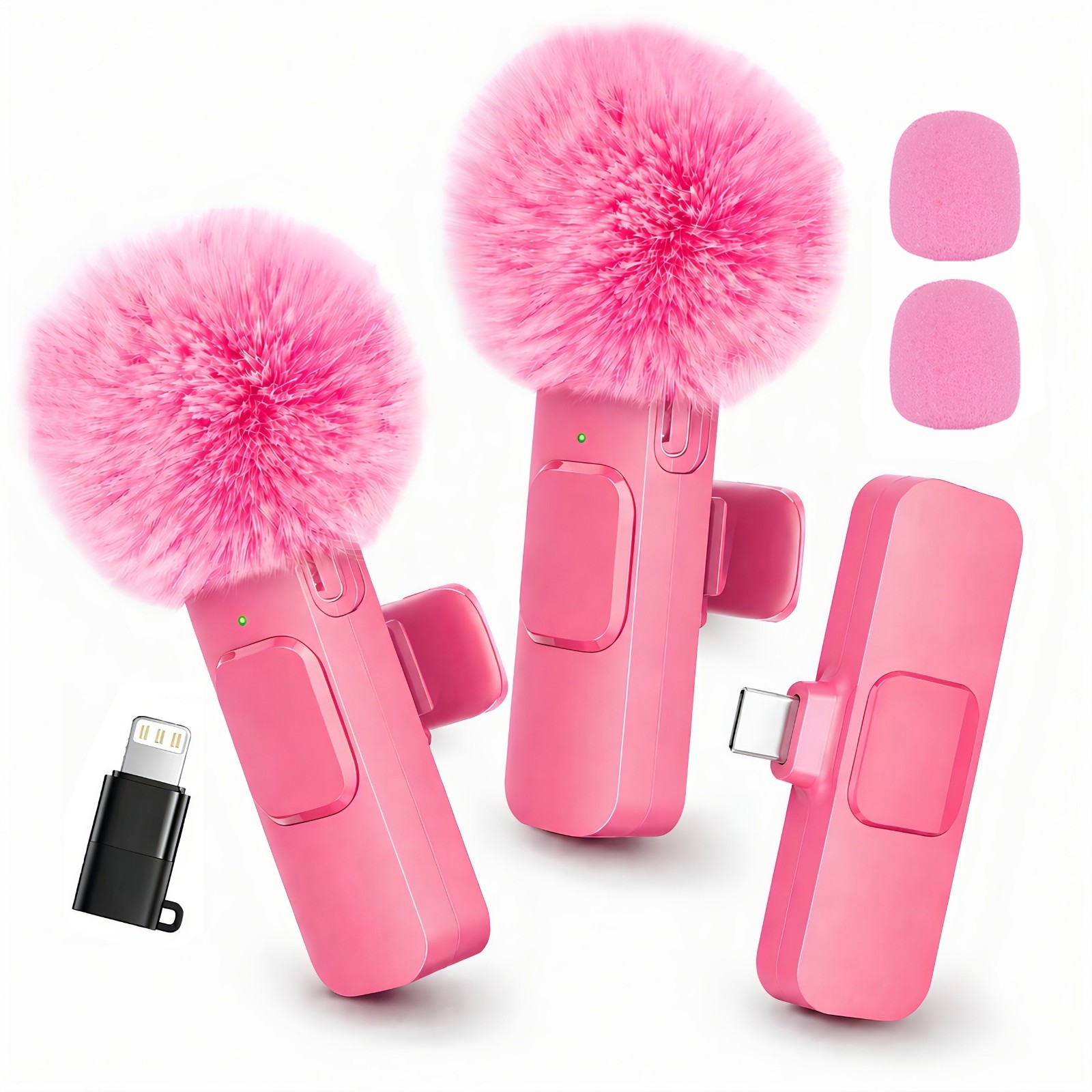 Microfono Wireless Lavalier Clip On Mic Tipo C Lightning -iPhone Android Laptop foto 3