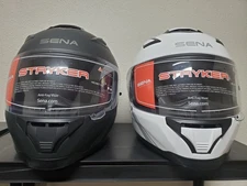 Sena Stryker Helmet Bluetooth Mesh Harman Kardon Sound : Matte Black Gloss White