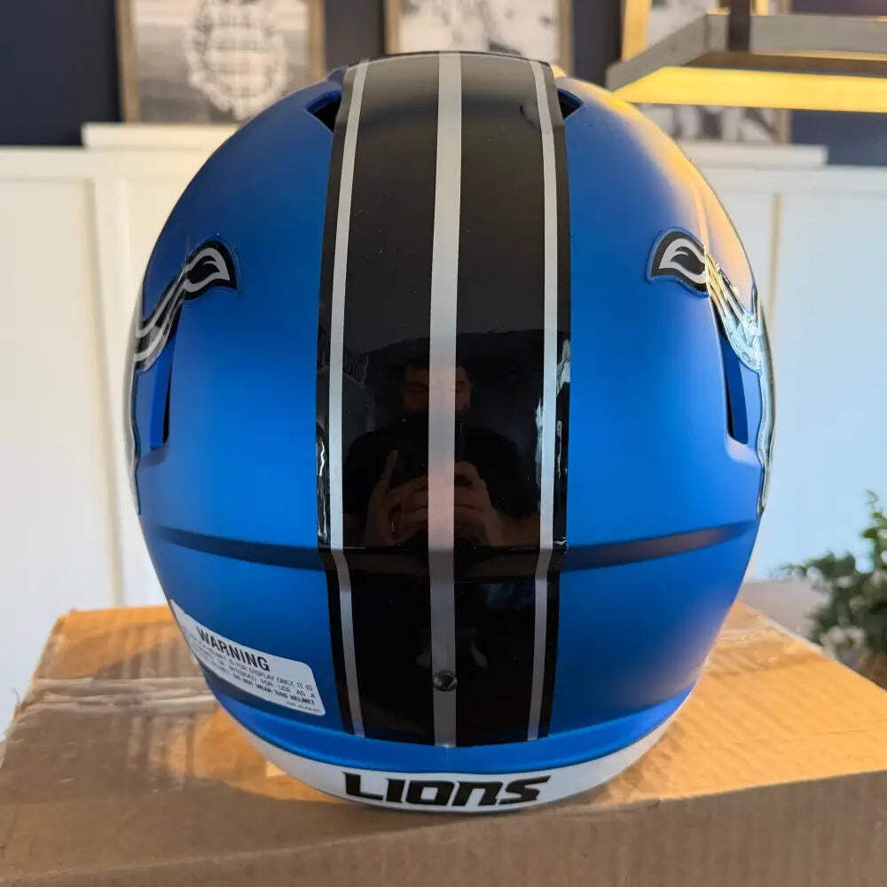 detroit lions motorcycle helmet Detroit Lions Helmet Riddell Authentic Full Size Speed Style On-Field Alternate 2024
