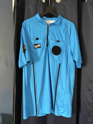 Official Sports US Soccer Referee Shirt Blue Men’s Medium Short Sleeve