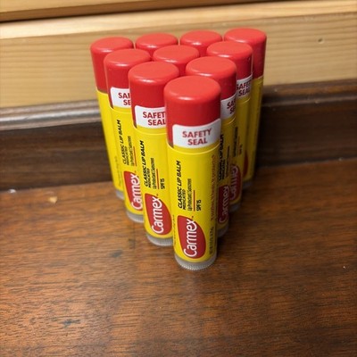 Lot Of 10 CARMEX Classic Stick Original Lip Balm MEDICATED Spf 15 New