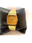 Seiko Mens Vintage Quartz Calendar Gold Plated Bracelet Watch 8222-5080