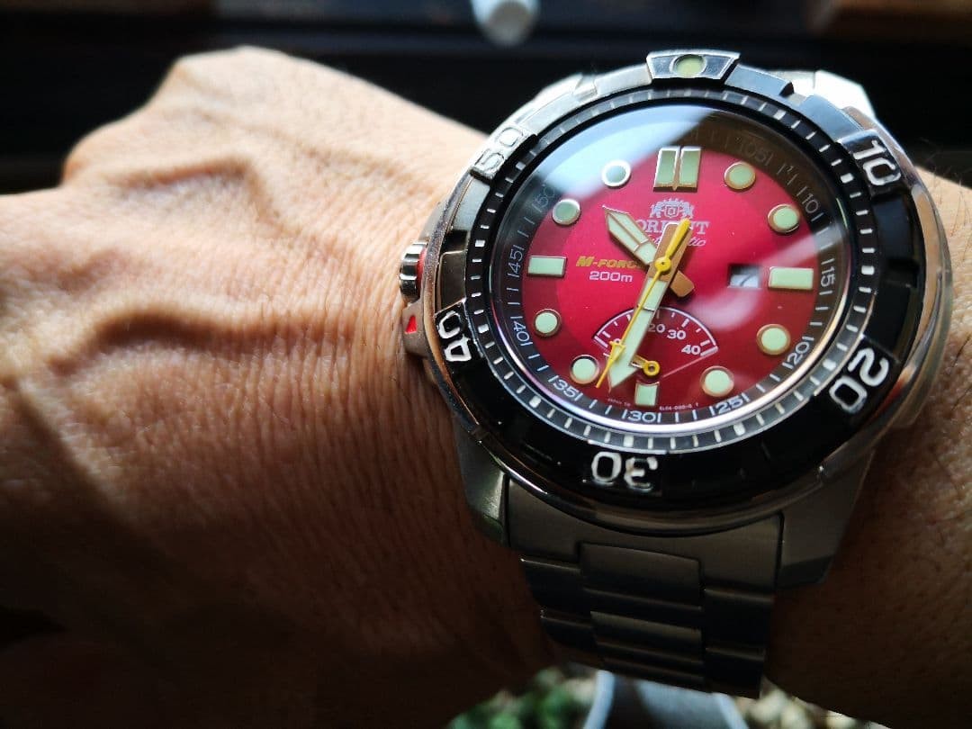 Orient M-Force Red Dial Automatic Diver Watch 200… - image 3