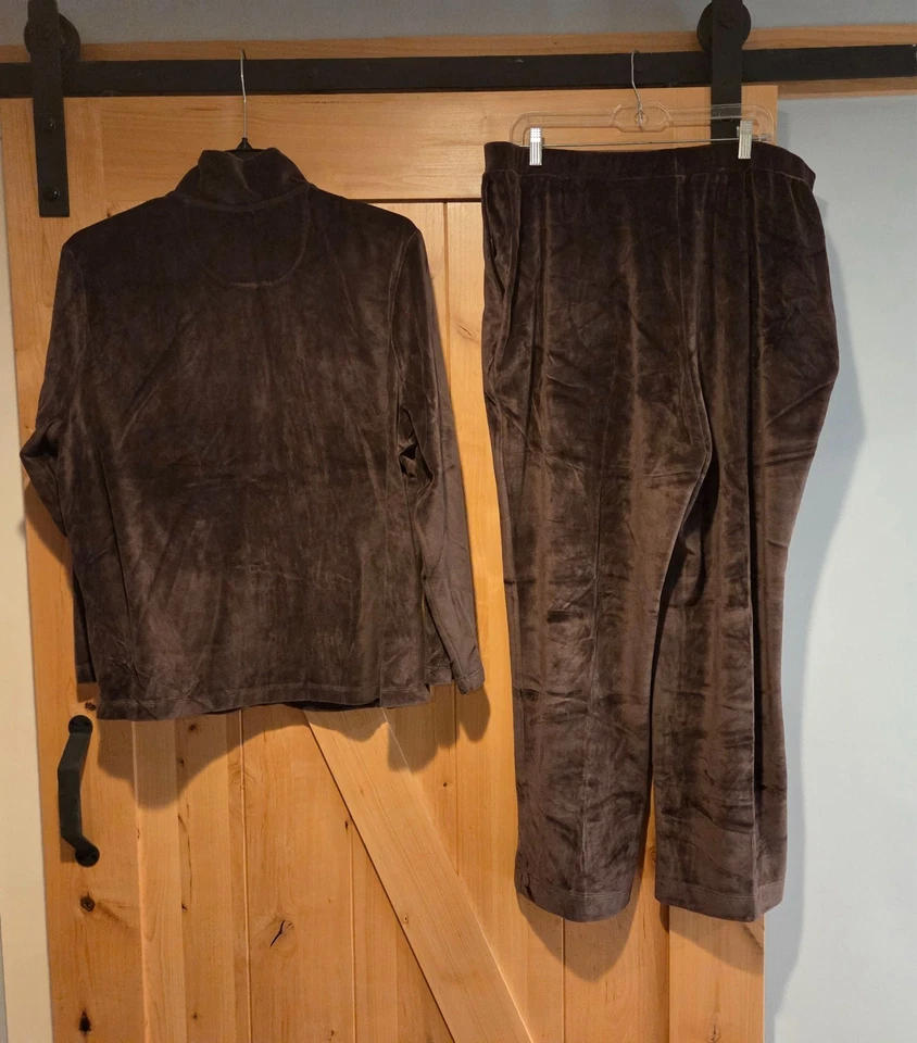 Новый! Charter Club женщин плюс размер 3 X коричневый бархат костюм комплект куртка и брюки - Изображение 2 из 4