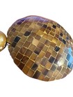 Vintage Glass Quartz Agate Bead Necklace Mosaic Pendant Carved Mother Pearl 30" — photo 3