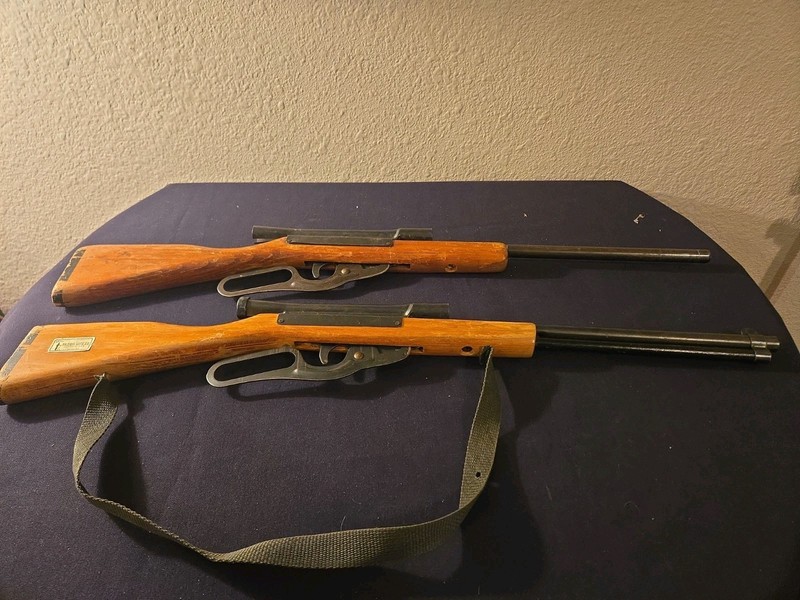 2 1950s KADETS  America Trainer Lever Action Toy Rifle PARRIS Mfg Co Savannah GA
