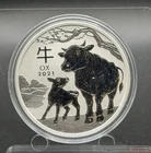 2021 Year of the Ox Lunar Australia Coin 1 Troy Oz .9999 Fine Silver Round Medal