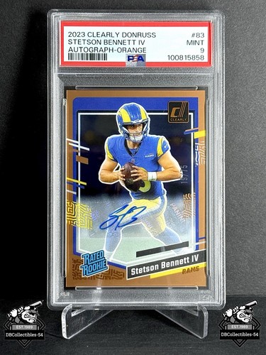 2023 Clearly Donruss Stetson Bennett IV Auto 19/75 RC PSA 9 Rams