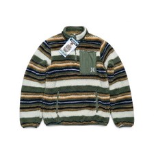 Hurley Boys Sherpa Quarter Zip Striped Jacket Multicolor S 6/7