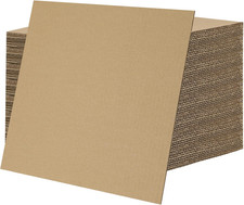 50 PCS 10 x 10 Inches Corrugated Cardboard Sheets, 1/8" Thick Brown Kraft Cardbo