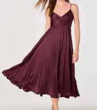ASTR The Label Formal Pleated Midi Dress Wine Size Large Worn Once free shipping