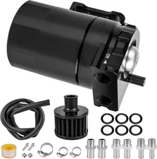 Oil Catch Can, 300ml Black Baffled Can Tank Kit, Aluminum Oil... 