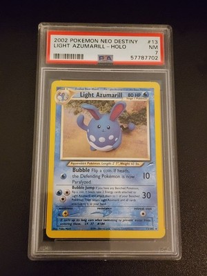 2002 Pokemon Light Azumarill Holo Rare 13/105 Neo Destiny - PSA 7