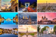 PostkartenSet Paris 9 einzelne Karten Grußkarten  Fotomotive u.a. Eiffelturm,...