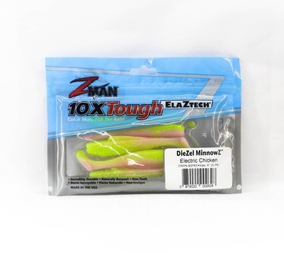 Zman Soft Köder Diezel MinnowZ 4 Zoll 5/Pack Electric Chicken (2628)
