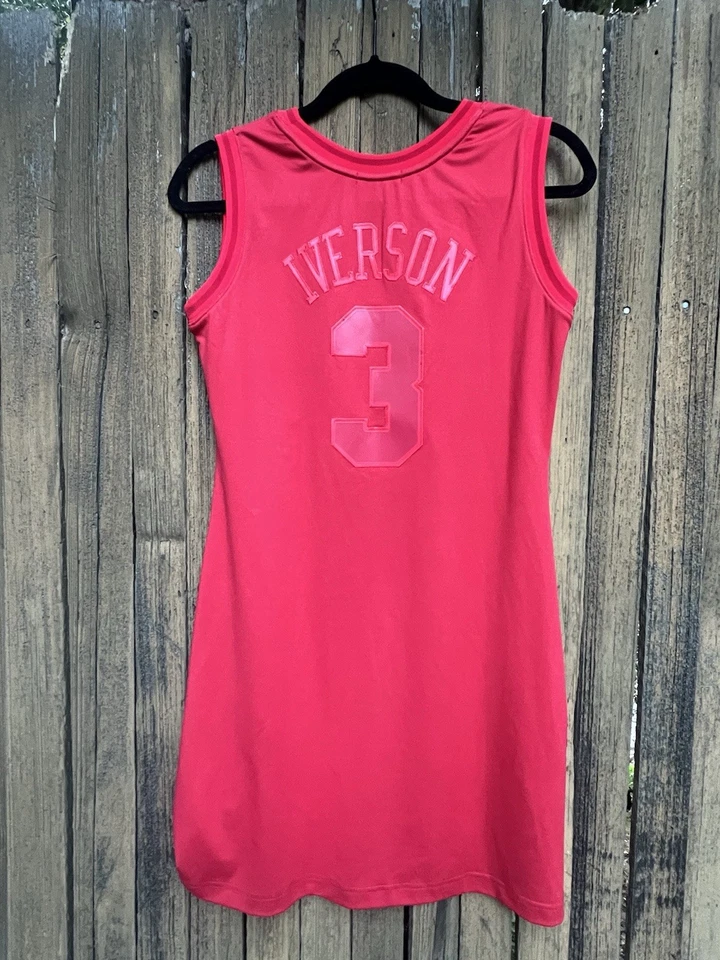 Allen Iverson Phila 76ers Rare Mitchell & Ness Throwback Jersey Red Out Women M - Image 2 of 4