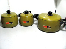 Vintage Color-Tone By Namco Enamel Saucepans & Casserole Pot Never Use Condition