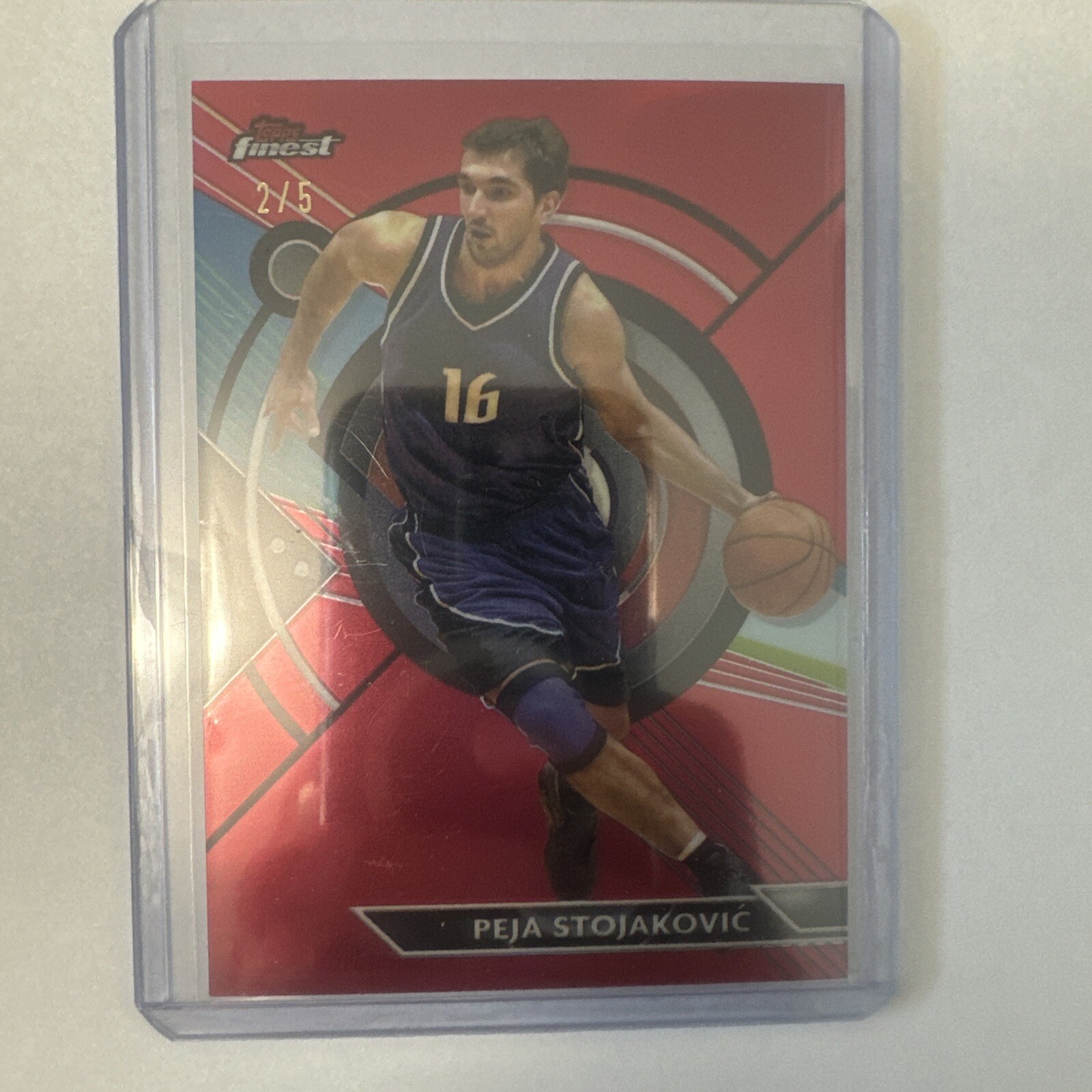 2024 Topps Finest RED Peja Stojakovic Card #34 2/5 Rare Collectible