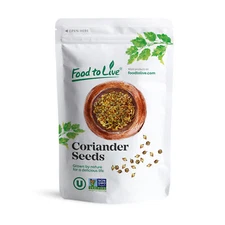 Coriander Seeds, Non-GMO Verified — Kosher, Raw, Vegan — by Food to Live