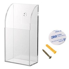 Remote Control Holder Wall Mount Damage-Free 1 pack Clear Media Organizer