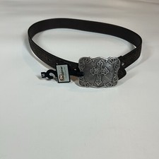 Nocona Leather Belt With Buckle Brown Embossed Cross Men  s Medium