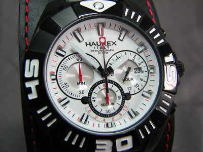 Haurex Italy 3N319UWR 45mm Black Mamba Swiss Quartz Chronograph Watch
