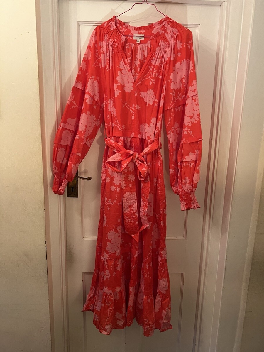 jigsaw cotton floral belted dress JIGSAW Floral Print Midi Dress