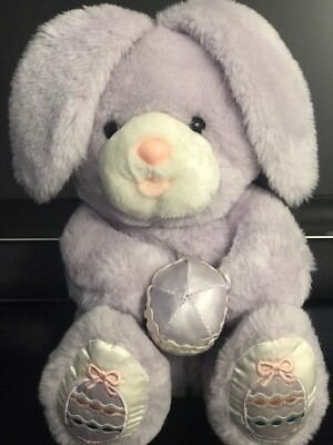 EASTER 1992 COMMONWEALTH OF PA BUNNY RABBIT STUFFED TOY ANIMAL PLUSH PURPLE READ