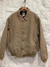 Vintage Carhartt Tan Canvas Santa Fe Western Work Jacket J14 SDL Sz XL Tall