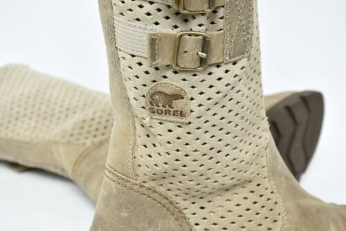 Sorel Major Pull On Womens Sz 6.5 Mid Calf Riding Biker Leather Booties Boot - Picture 10 of 13