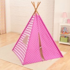 Teepee KidKraft Deluxe gioco bambù e tela rosa stella e pois teepee NUOVO