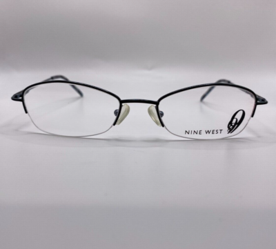 Nine West 355 1GO Teal Blue Metal Semi Rim Optical Eyeglasses