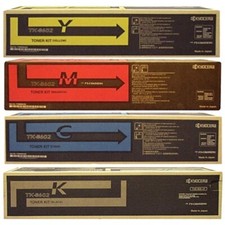 Set 4 Genuine Factory Sealed Kyocera TK-8602 Blk Cyan Mag Yellow Toners