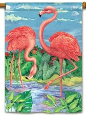 FLAMINGO PAIR - Breeze Art Premium Standard Flag,  28x40