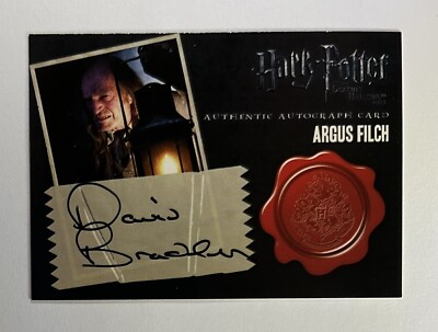 Harry Potter Deathly Hallows Autograph Auto Card David Bradley as Argus Filch
