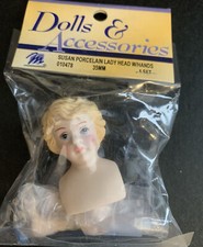 New vintage porcelain doll head with hands by Mangelsen  s. Model  Susan  