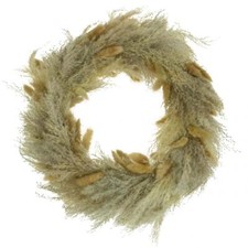 Trockenblumenkranz Pampasgras Lagurus Boho Deko f&uuml;r Wand und Tisch