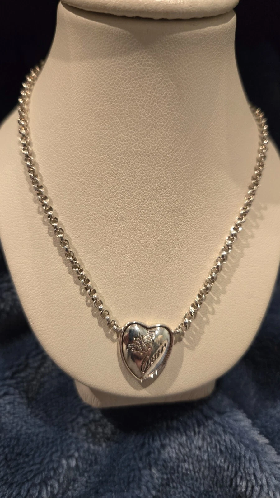 Collier coeur Gucci Flora 341954 argent 925 accessoire femmes S