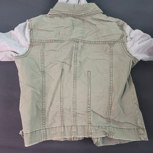 Mudd Girls Jacket Green Military Hoodie M(10) Button up - Picture 2 of 7