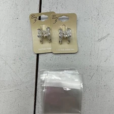 JCGY 6-Pk Silver Butterfly Rhinestone Mini Claw Hair Clips Lead & Nickel Free