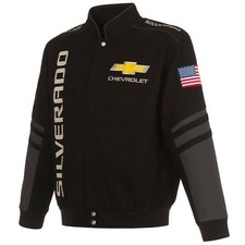 Authentic Chevrolet Silverado Embroidered Cotton Jacket JH Design Black new