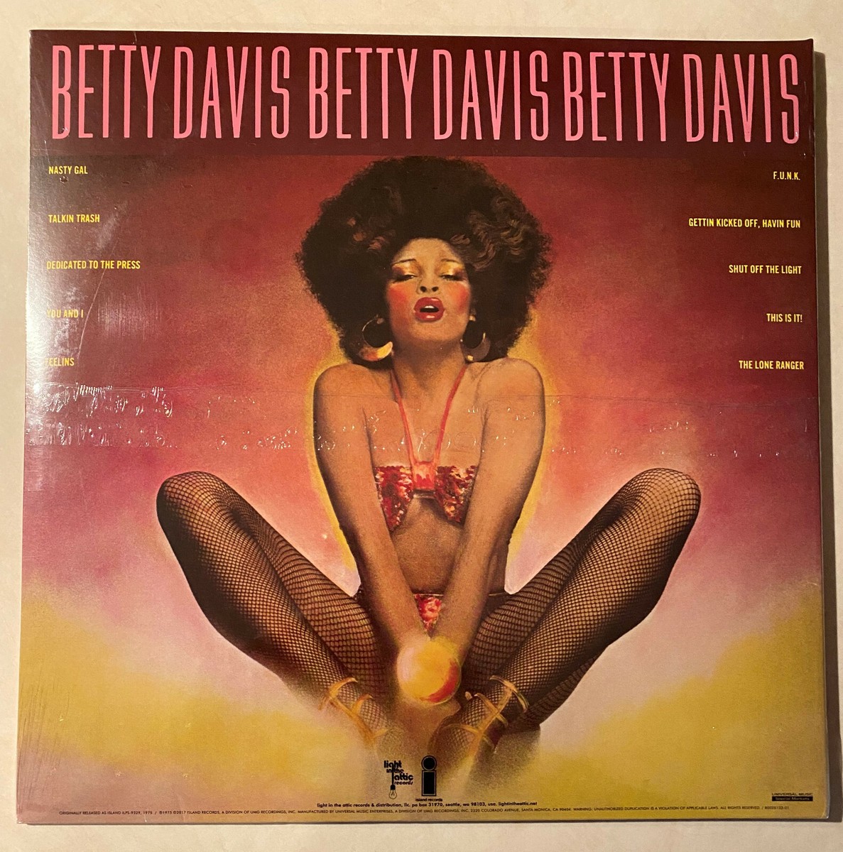 BETTY DAVIS Nasty Gal 20th Anniversary limited edition CLEAR vinyl