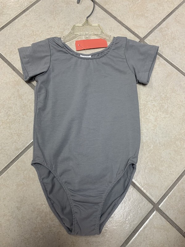 Childs Large (8-10) Gray Dance Costume Gymnastics Bodysuit Leotard NWT
