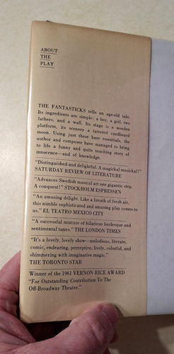 The Fantasticks Tom Jones Schmidt 1964 Vintage Hardcover DJ 1967 2nd Print 1960s - Picture 3 of 18