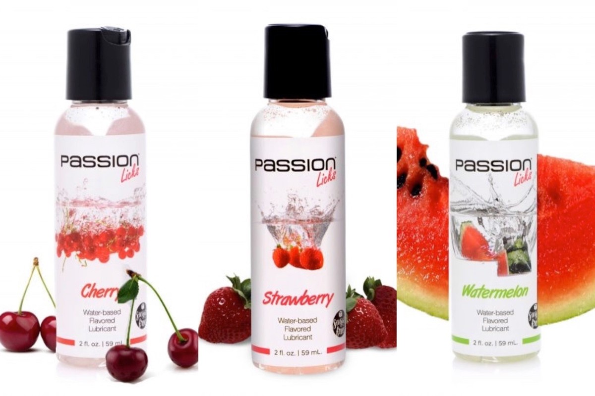 Passion Water Based Lube Edible Flavor 2oz Cherry Strawberry Watermelon No  Sugar